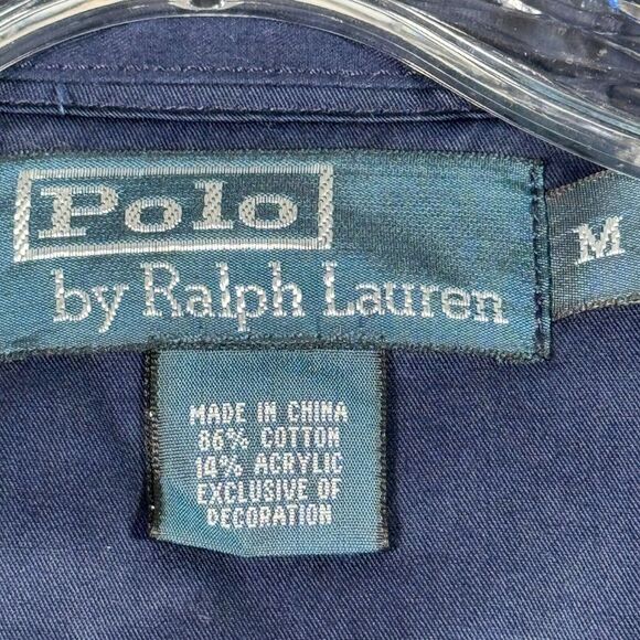 Polo Ralph Lauren Mens Hybrid Fleece Full Zip Jacket M Blue Performance Red Pony - Picture 6 of 8